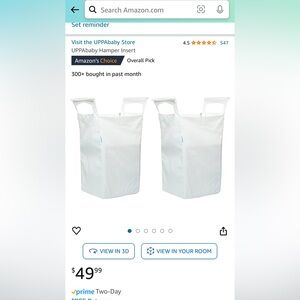 Uppababy hamper inserts in gently used condition